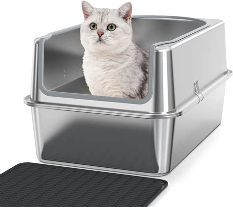 stainless steel litter box xxl|stainless steel litter box enclosure.